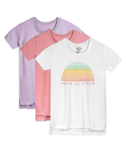 Girls 3pk Fair Trade Organic Cotton Extended Length Tees