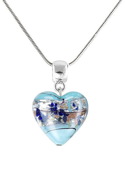 Půvabný náhrdelník Ice Heart s ryzím stříbrem v perle Lampglas NLH29