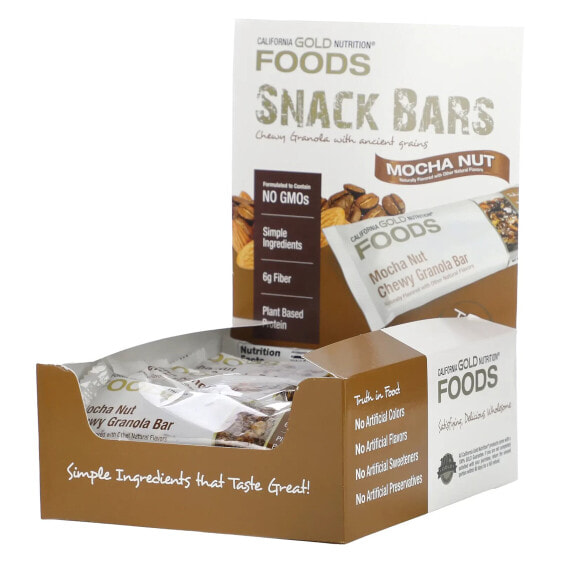 Foods, Mocha Nut Chewy Granola Bars, 12 Bars, 1.4 oz (40 g) Each