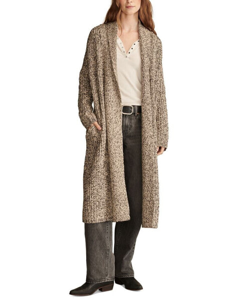 Women's Marled Knit Open-Front Longline Cardigan