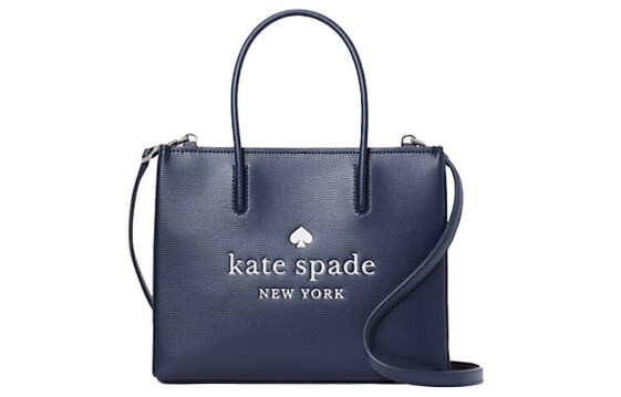 Сумка женская Kate Spade Trista 26 с логотипом, среднего размера, синего цвета