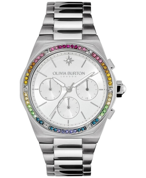 Women's Hexa Multifunction Silver-Tone Stainless Steel Bracelet Watch 38mm