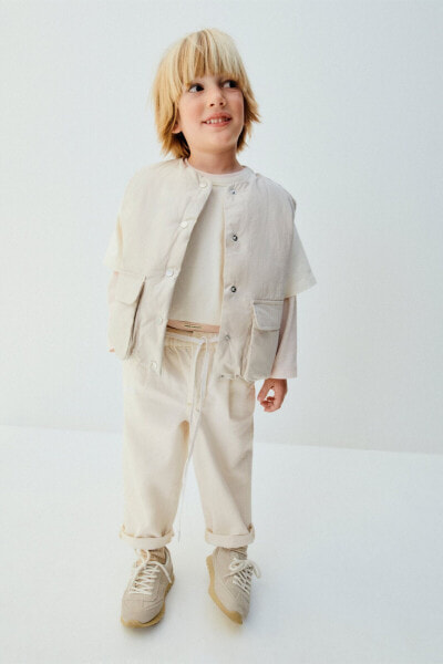 Twill balloon trousers