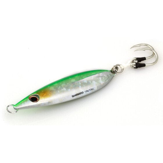 Shimano Green-Silver BUTTERFLY FLAT-FALL Jigs (BFLFF100GS) Fishing