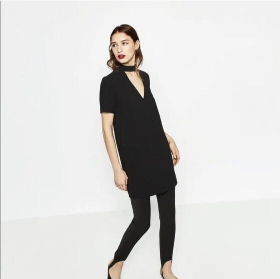 Платье ZARA 302176 Mini Dress with Choker Collarразмер XXL черное