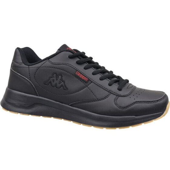 Мужские кроссовки повседневные черные кожаные низкие демисезонные Shoes Kappa Base II M 242492-1111