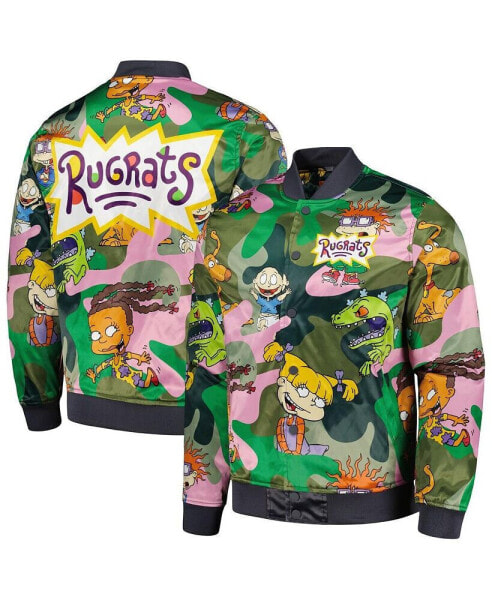 Men's Camo Rugrats Graphic Satin Full-Snap Jacket