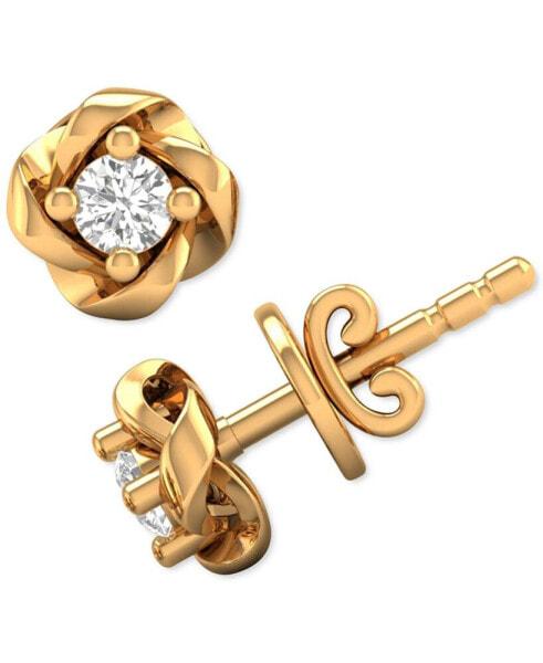 Diamond Swirl Stud Earrings (1/10 ct. t.w.) in 10k White Gold or 10k Yellow Gold