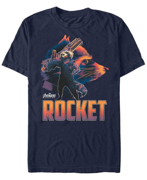 Marvel Men's Avengers Infinity War Rocket Posed Profile Short Sleeve T-Shirt