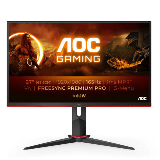 AOC 27G2SAE/BK - 68.6 cm (27") - 1920 x 1080 pixels - Full HD - LED - 1 ms - Black - Red