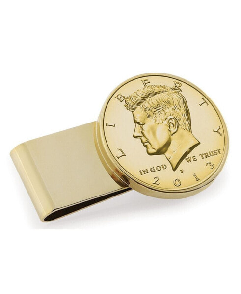 Кошелек мужской American Coin Treasures с маникюрным зажимом на монете JFK в покрытии золото
