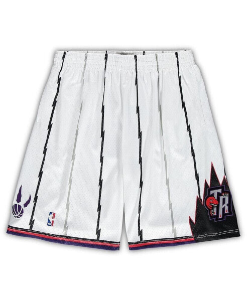 Men's White Toronto Raptors Big and Tall Hardwood Classics Team Swingman Shorts