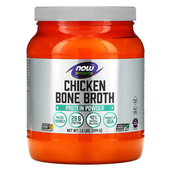 NOW Foods, Sports, протеиновый порошок из куриного костного бульона, 544 г (1,2 фунта)