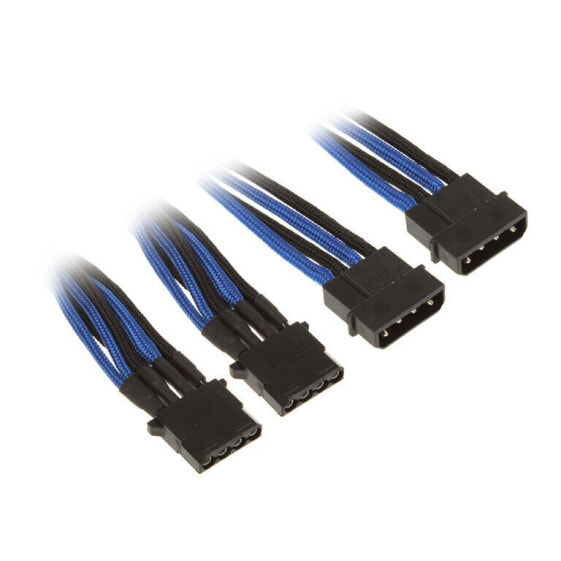 BitFenix Molex zu 3x Molex Adapter 55 cm - sleeved schw./blau/schw