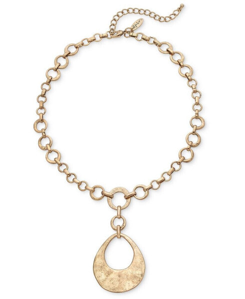 Circle Link Pendant Choker Necklace, 17-1/4" + 3" extender, Created for Macy's