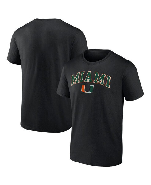 Men's Black Miami Hurricanes Campus T-shirt