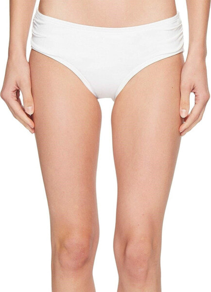Michael Kors 170464 Womens Shirred Bikini Bottom Swimwear White Size Medium