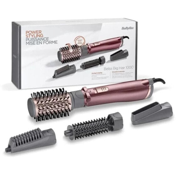 BaByliss AS960E - Beliss Big Hair 1000 blower brush - 1000W - 2 temperatures - Ionic function - 4 accessories