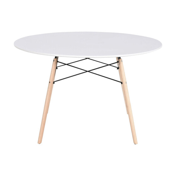 Обеденный стол Главная ESPRIT Белый Чёрный Натуральный Ббереза Деревянный MDF 120 x 120 x 74 см