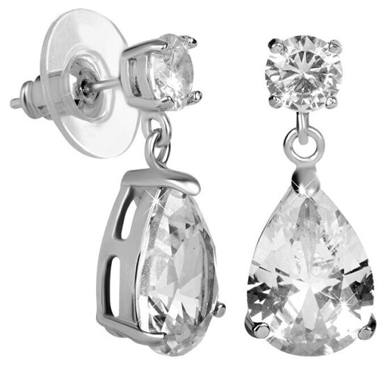 Sparkling earrings with clear crystals