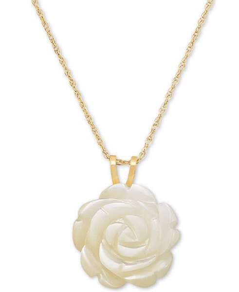 Macy's mother-of-Pearl Rose 18" Pendant Necklace in 10k Gold