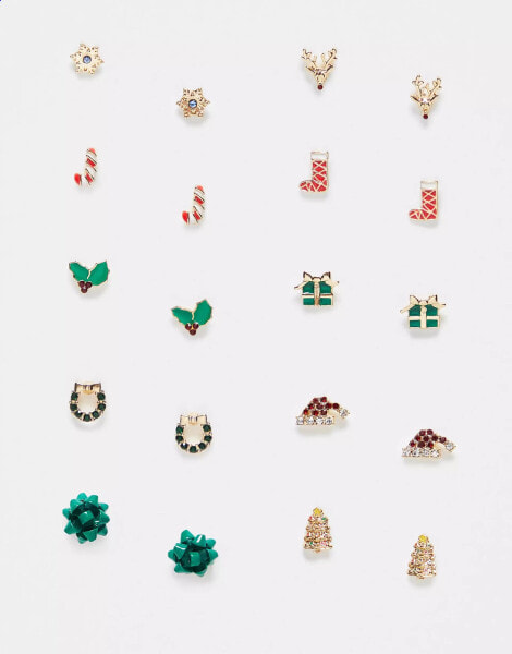 Accessorize multipack of Christmas stud earrings in multi