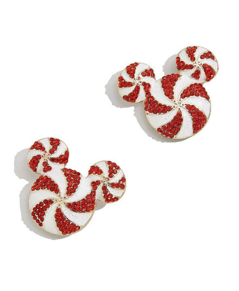 Women's Mickey Mouse Candy Cane Statement Earrings