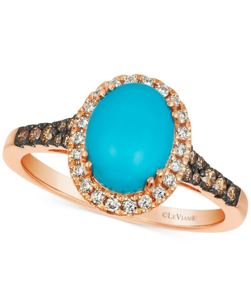 Кольцо Le Vian Robins Egg Blue Turquoise & Diamond Halo