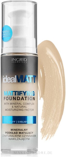 Mattierende Foundation mit Mineralkomplex - Ingrid Cosmetics Ideal Matt Mattifying Foundation 303 - Dark Natural