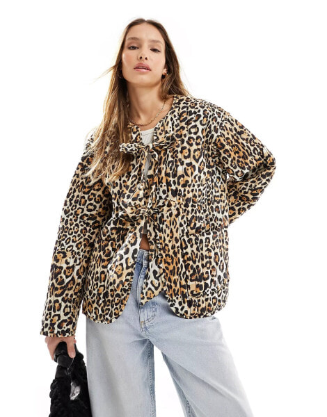 ASOS DESIGN quilted animal jacket