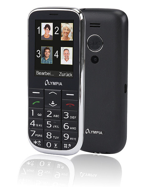 Мобильный телефон кнопочный Olympia Joy II - Bar - Dual SIM - 6.1 см (2.4") - Bluetooth - 600 mAh - Черный