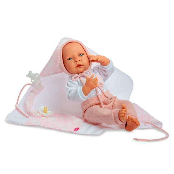 Кукла для новорожденных Berjuan 8103-21 розовые штаны и капюшон