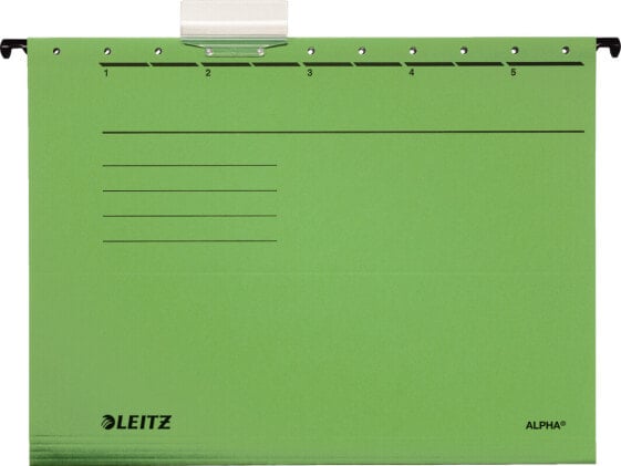 Файл с индексом для подвешивания A4 ALPHA зеленая LEITZ
