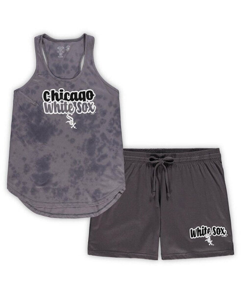 Women's Charcoal Chicago White Sox Plus Size Cloud Tank Top and Shorts Sleep Set