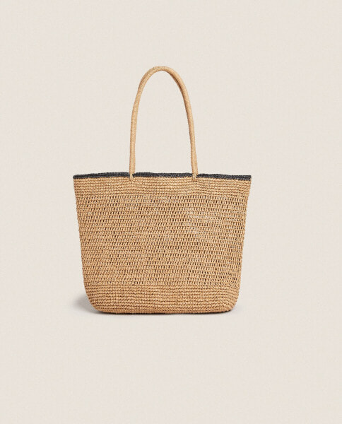 Paper beach bag with trim detail