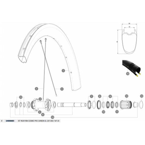 MAVIC Cosmic Pro Carbon SL UST Disc 20 Rear Rim