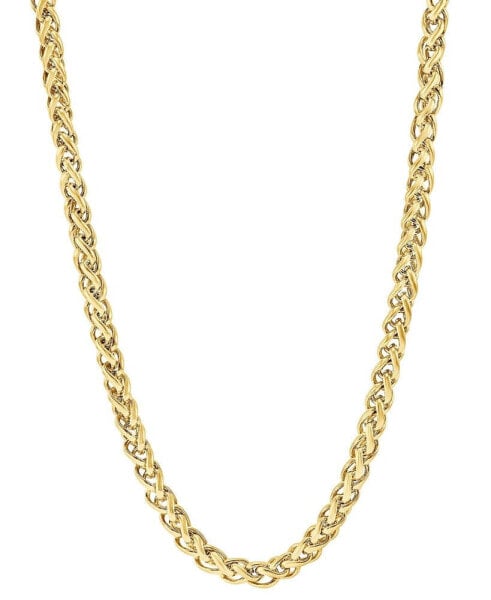 Men's Wheat Link 24" Chain Necklace in Stainless Steel