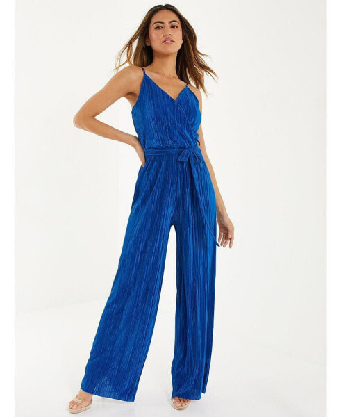 Women's Plisse Palazzo Jumpsuit