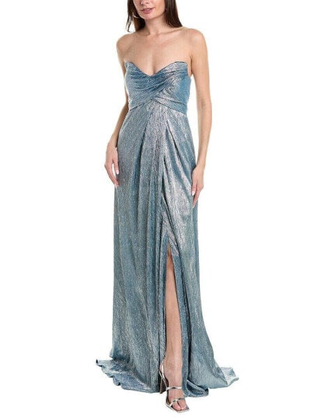 Rene Ruiz Metallic Gown Women's Blue 18