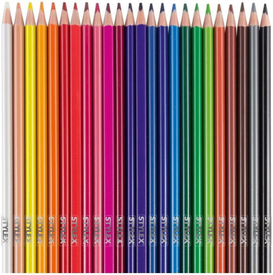 Цветные карандаши треугольные 24 цвета в длинной упаковке Stylex