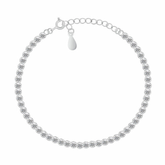 Silver tennis bracelet with clear zircons BRC164W