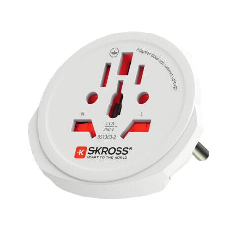 Аксессуар для компьютера SKROSS PRO+ 2xUSB World без Швейцарии/Италии - Универсальный - Универсальный - 100 - 250 В - 50 - 60 Гц - 7 A - Белый