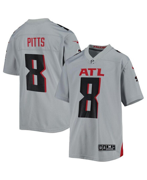 Big Boys Kyle Pitts Gray Atlanta Falcons Inverted Game Jersey