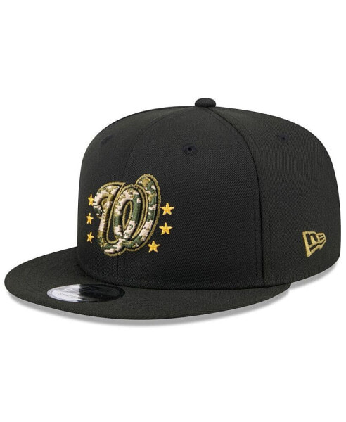 Men's Black Washington Nationals 2024 Armed Forces Day 9FIFTY Snapback Hat