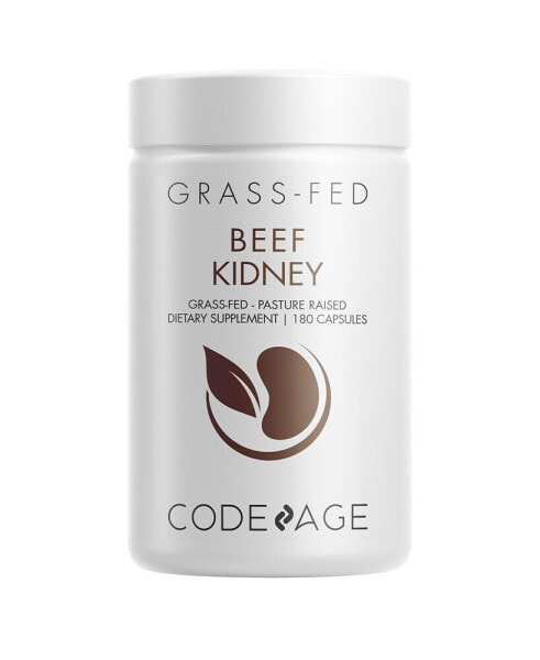 Grass-Fed Beef Kidney Pasture-Raised, Non-Defatted Supplement, Freeze-Dried - 180ct