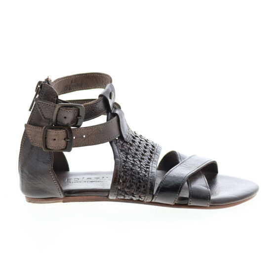 Bed Stu Capriana F373037 Womens Gray Leather Hook & Loop Strap Sandals Shoes 6