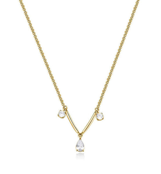 Beautiful gold-plated necklace with zircons Affinity BFF179