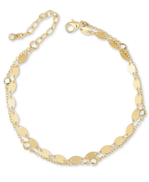 Crystal & Mixed Chain Double-Row Anklet, Created for Macy's