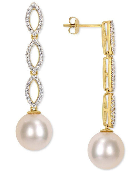 Серьги Macy's Cultured Pearl Diamond Infinity