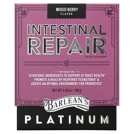 Витамины для пищеварительной системы Barlean's Platinum Intestinal Repair, Mixed Berry 180 г (6.35 унции)
